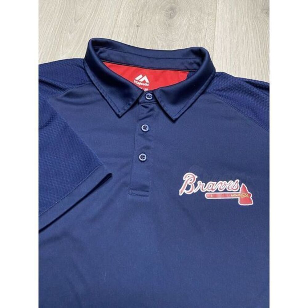 Atlanta Braves Jersey Women XXL Blue MLB Baseball Majestic Sport Cool Base Shirt